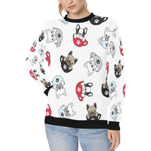 Load image into Gallery viewer, Cutest Coffee Cup Frenchies Women&#39;s Sweatshirt - 4 Colors-Apparel-Apparel, French Bulldog, Sweatshirt-White-S-2