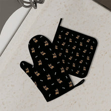 Load image into Gallery viewer, French Chocolate Bulldog Charm Oven Mitts and Pot Holder Set-Kitchen Decor-Accessories,Dog Mom Gifts,French Bulldog-2