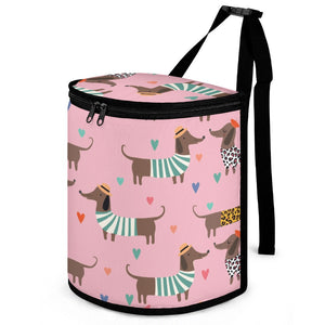 French Dachshunds in Love Multipurpose Car Storage Bag - 4 Colors-Car Accessories-Bags, Car Accessories, Dachshund-ONE SIZE-Pink-5