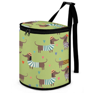 French Dachshunds in Love Multipurpose Car Storage Bag - 4 Colors-Car Accessories-Bags, Car Accessories, Dachshund-ONE SIZE-DarkKhaki-11