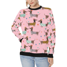 Load image into Gallery viewer, French Dachshunds in Love Women&#39;s Sweatshirt-Apparel-Apparel, French Bulldog, Sweatshirt-Pink-XS-2