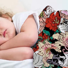 Load image into Gallery viewer, Image of a baby girl sleeping under a frenchie blanket