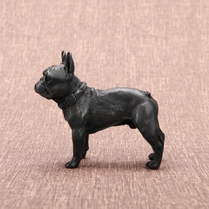 Image of black frenchie figurine with intricate French Bulldog detailing