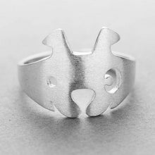 Load image into Gallery viewer, Image of a frenchie ring in a laser-cut shape of an abstract Frenchie