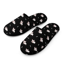 Load image into Gallery viewer, Frenchie Slippers for Women - Playful White Frenchie Charm - Flannel-Slippers-26
