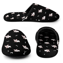Load image into Gallery viewer, Frenchie Slippers for Women - Playful White Frenchie Charm - Flannel-Slippers-27