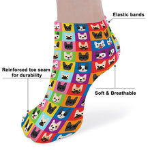 Load image into Gallery viewer, Frenchie Socks - Ankle Length - Colorful Frenchie Love-Accessories-Accessories,Dog Dad Gifts,French Bulldog,Socks-5