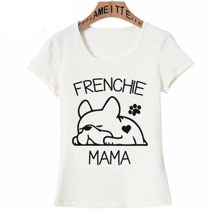Image of a frenchie t-shirt in Frenchie Mama design