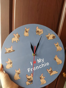 I Love My Fawn Frenchie Wall Clock-Home Decor-Dogs, French Bulldog, Home Decor, Wall Clock-5
