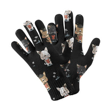 Load image into Gallery viewer, Frenchies with Hearts Touch Screen Gloves-Accessories-Accessories, Dog Dad Gifts, Dog Mom Gifts, French Bulldog, Gloves-Black-5