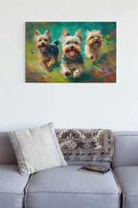 Frolic Fields Yorkie Trio Wall Art Poster-Art-Dog Art, Home Decor, Poster, Yorkshire Terrier-5