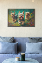 Load image into Gallery viewer, Frolic Fields Yorkie Trio Wall Art Poster-Art-Dog Art, Home Decor, Poster, Yorkshire Terrier-7