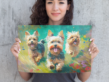 Load image into Gallery viewer, Frolic Fields Yorkie Trio Wall Art Poster-Art-Dog Art, Home Decor, Poster, Yorkshire Terrier-8