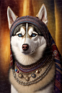 Frosty Folk Hero Siberian Husky Wall Art Poster-Art-Dog Art, Home Decor, Poster, Siberian Husky-1