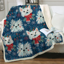 Load image into Gallery viewer, Frosty Whiskers Westie Christmas Soft Warm Fleece Blanket-Blanket-Blankets, Christmas, Dog Dad Gifts, Dog Mom Gifts, Home Decor, West Highland Terrier-12