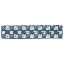 Load image into Gallery viewer, Frosty Whiskers Westie Christmas Table Runner-Home Decor-Christmas, Dog Dad Gifts, Dog Mom Gifts, Home Decor, West Highland Terrier-White4-ONE SIZE-1