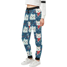 Load image into Gallery viewer, Frosty Whiskers Westie Christmas Unisex Sweatpants-Apparel-Apparel, Christmas, Dog Dad Gifts, Dog Mom Gifts, Pajamas, West Highland Terrier-2