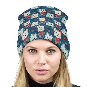 Frosty Whiskers Westie Warm Christmas Beanie-Accessories-Accessories, Christmas, Dog Mom Gifts, Hats, West Highland Terrier-ONE SIZE-2