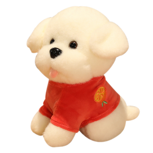 Fruity Jacket Bichon Frise Stuffed Animal Plush Toys-Stuffed Animals-Bichon Frise, Home Decor, Stuffed Animal-Small-Red-5