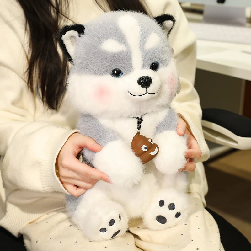 Funny Poop Emoji Necklace Husky Stuffed Animal Plush Toys-4