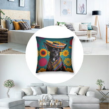 Load image into Gallery viewer, Furred Fiesta Black Chihuahua Plush Pillow Case-Chihuahua, Dog Dad Gifts, Dog Mom Gifts, Home Decor, Pillows-4
