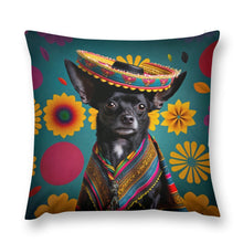 Load image into Gallery viewer, Furred Fiesta Black Chihuahua Plush Pillow Case-Chihuahua, Dog Dad Gifts, Dog Mom Gifts, Home Decor, Pillows-8