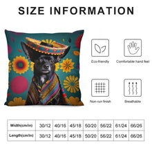 Load image into Gallery viewer, Furred Fiesta Black Chihuahua Plush Pillow Case-Chihuahua, Dog Dad Gifts, Dog Mom Gifts, Home Decor, Pillows-12 &quot;×12 &quot;-White-1