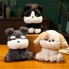 Load image into Gallery viewer, Furry Small Sitting Black White Husky Stuffed Animal Plush Toy-2