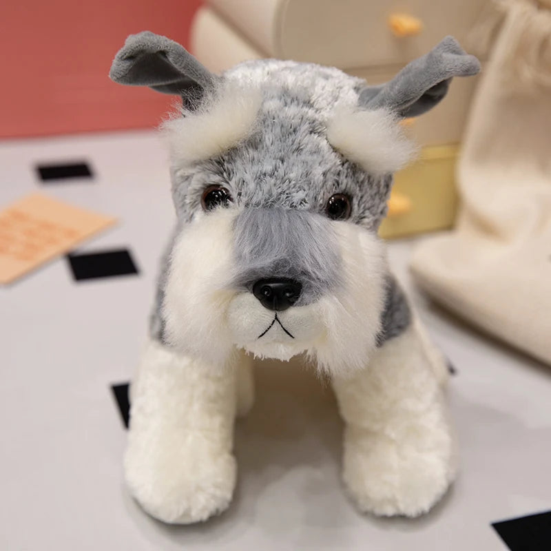 Furry Standing Schnauzer Stuffed Animal Plush Toys-Stuffed Animals-Schnauzer, Stuffed Animal-8