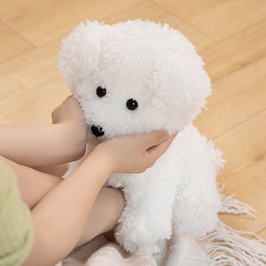 Fuzzy Bichon Frise Puppy Love Stuffed Animal Plush Toy-Stuffed Animals-Bichon Frise, Home Decor, Stuffed Animal-10