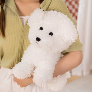 Fuzzy Bichon Frise Puppy Love Stuffed Animal Plush Toy-Stuffed Animals-Bichon Frise, Home Decor, Stuffed Animal-8