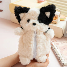 Load image into Gallery viewer, Fuzzy Corgi Love Plush Toy and Pencil Box-Stuffed Animals-Corgi,Dog Memorial Gifts,Stuffed Animal-Black and White Corgi-One Size-7