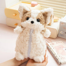 Load image into Gallery viewer, Fuzzy Corgi Love Plush Toy and Pencil Box-Stuffed Animals-Corgi,Dog Memorial Gifts,Stuffed Animal-Fawn and White Corgi-One Size-11