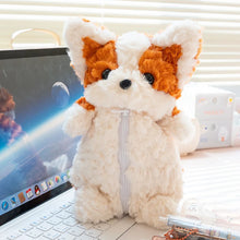 Load image into Gallery viewer, Fuzzy Corgi Love Plush Toy and Pencil Box-Stuffed Animals-Corgi,Dog Memorial Gifts,Stuffed Animal-Red and White Corgi-One Size-13