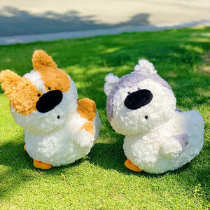 Fuzzy Duck Pug Stuffed Animal Plush Toy-White-30cm-6