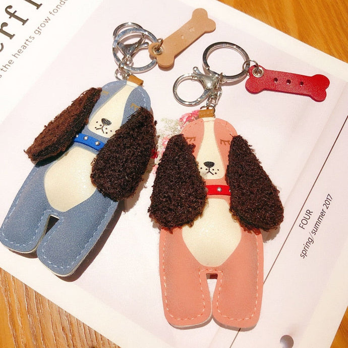 Fuzzy Long-Eared Poodle Leather Keychains-Accessories-Accessories, Dogs, Keychain, Poodle-1