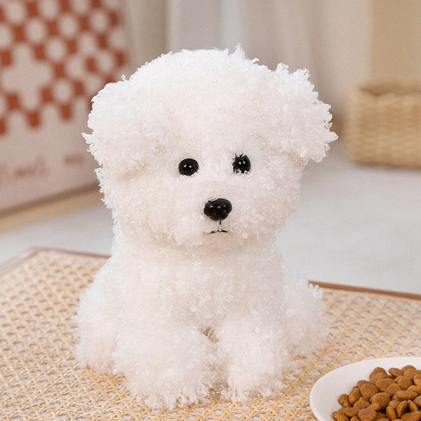 Fuzzy Realistic Maltese Puppy Love Stuffed Animal Plush Toy (Small and