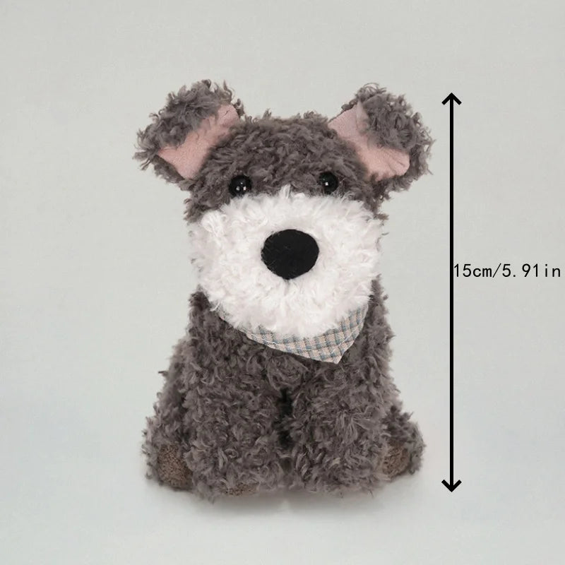 Fuzzy Mini Schnauzer Stuffed Animal Plush Toys-black-15cm-6