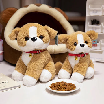 Fuzzy Red Collar Brown Border Collie Stuffed Animal Plush Toys Fuzzy Red Collar Brown Border Collie Stuffed Animal Plush Toys