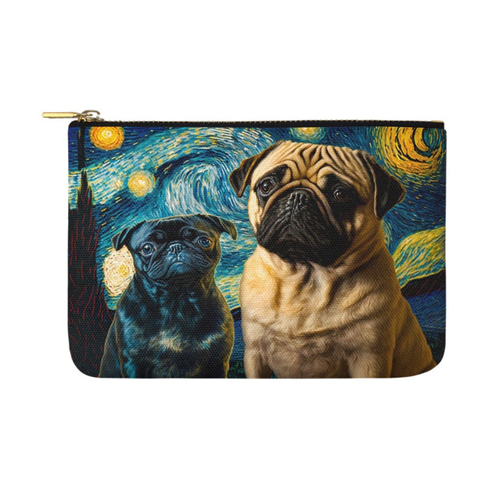 Galaxy Guardians Fawn and Black Pug Carry-All Pouch-Accessories-Accessories, Bags, Dog Dad Gifts, Dog Mom Gifts, Pug-White-ONESIZE-1