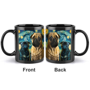 Galaxy Guardians Fawn and Black Pug Coffee Mug-Mug-Accessories, Dog Dad Gifts, Dog Mom Gifts, Home Decor, Mugs, Pug, Pug - Black-ONE SIZE-Black-2