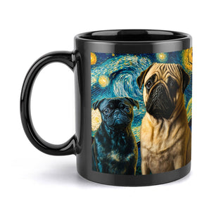 Galaxy Guardians Fawn and Black Pug Coffee Mug-Mug-Accessories, Dog Dad Gifts, Dog Mom Gifts, Home Decor, Mugs, Pug, Pug - Black-ONE SIZE-Black-5
