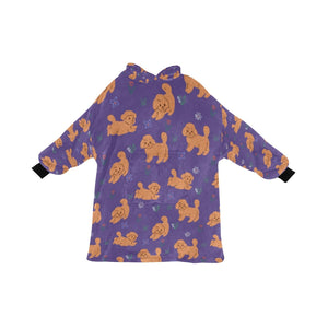 image of a lavender doodle blanket hoodie for women