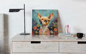 Garden Gaze Fawn / White Chihuahua Framed Wall Art Poster-Art-Chihuahua, Dog Art, Home Decor, Poster-2