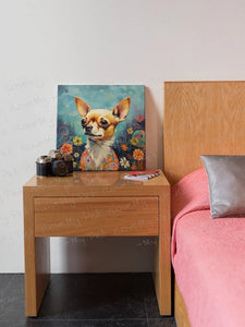 Garden Gaze Fawn / White Chihuahua Framed Wall Art Poster-Art-Chihuahua, Dog Art, Home Decor, Poster-3