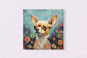 Garden Gaze Fawn / White Chihuahua Framed Wall Art Poster-Art-Chihuahua, Dog Art, Home Decor, Poster-4