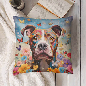 Garden Guardian Staffordshire Terrier Plush Pillow Case-Cushion Cover-Dog Dad Gifts, Dog Mom Gifts, Home Decor, Pillows, Staffordshire Terrier-4