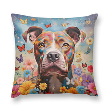 Load image into Gallery viewer, Garden Guardian Staffordshire Terrier Plush Pillow Case-Cushion Cover-Dog Dad Gifts, Dog Mom Gifts, Home Decor, Pillows, Staffordshire Terrier-12 &quot;×12 &quot;-1