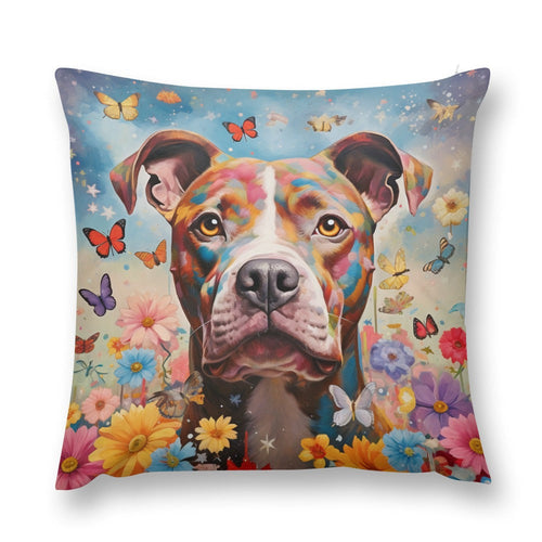 Garden Guardian Staffordshire Terrier Plush Pillow Case-Cushion Cover-Dog Dad Gifts, Dog Mom Gifts, Home Decor, Pillows, Staffordshire Terrier-12 