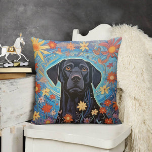 Garden of Stars Black Lab Plush Pillow Case-Cushion Cover-Black Labrador, Dog Dad Gifts, Dog Mom Gifts, Home Decor, Pillows-3